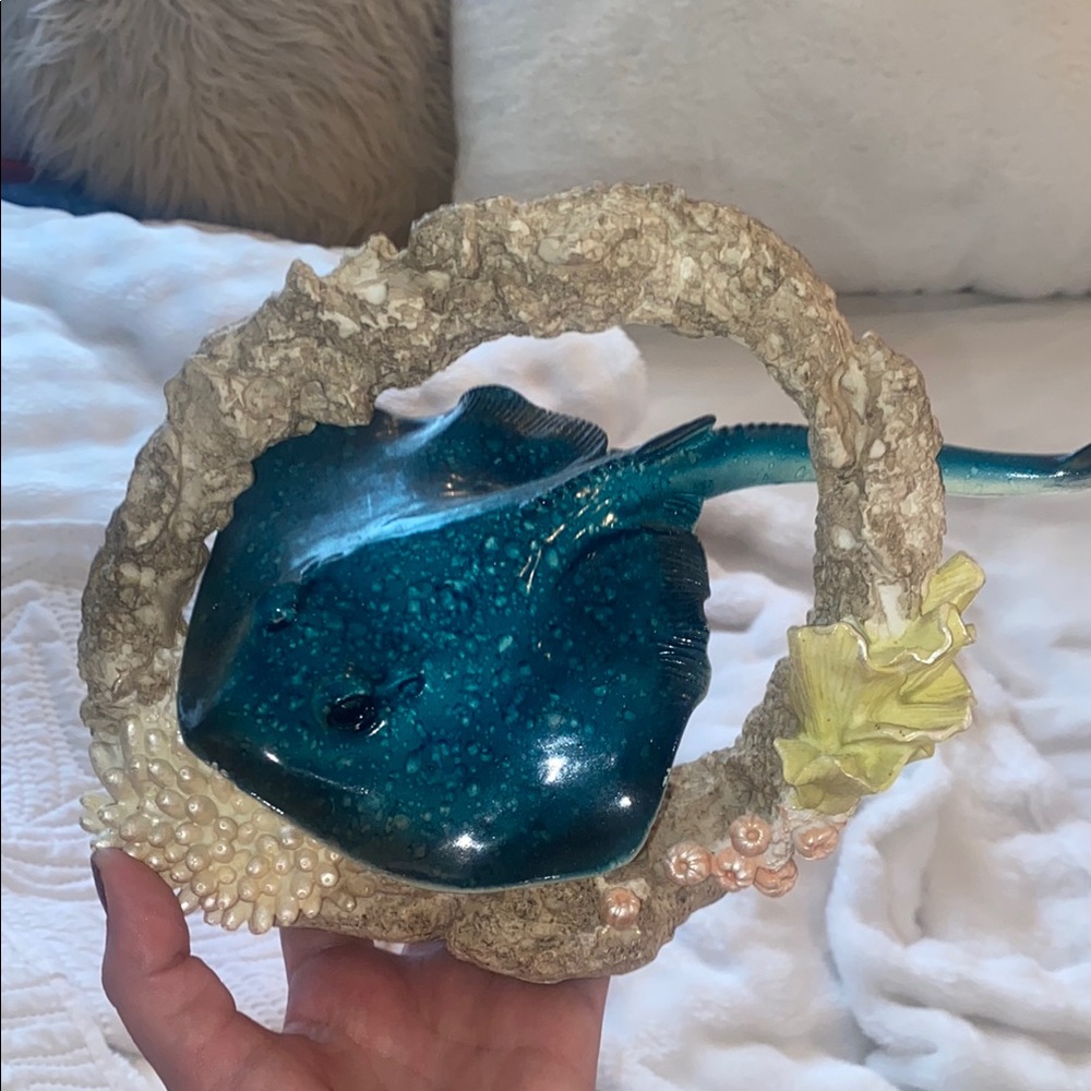 Oceanic Blue Stingray Sculpture